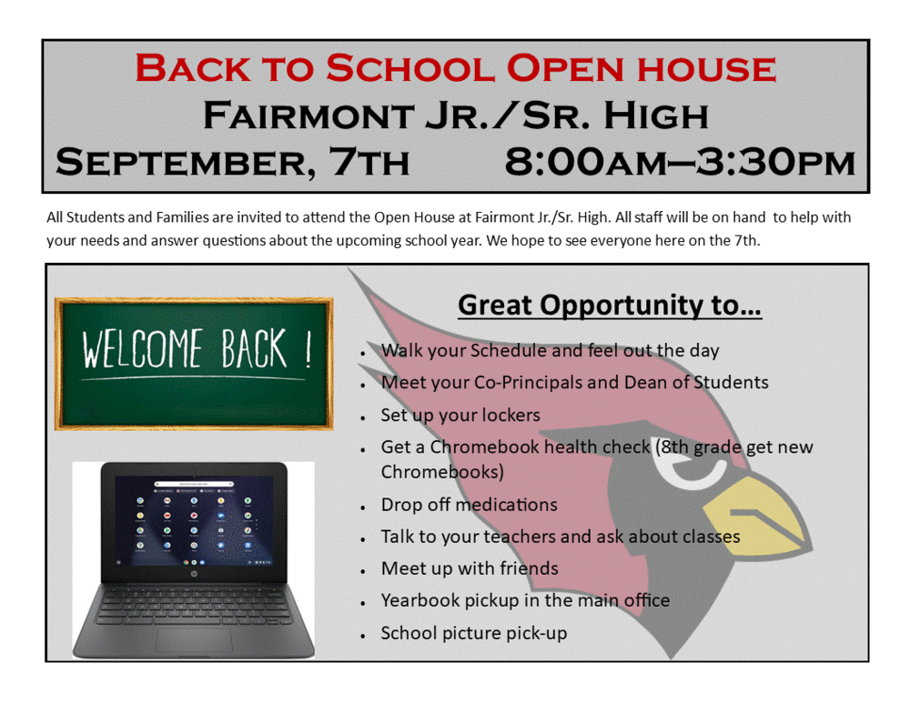 Open House at JSHS Fairmont Area Schools