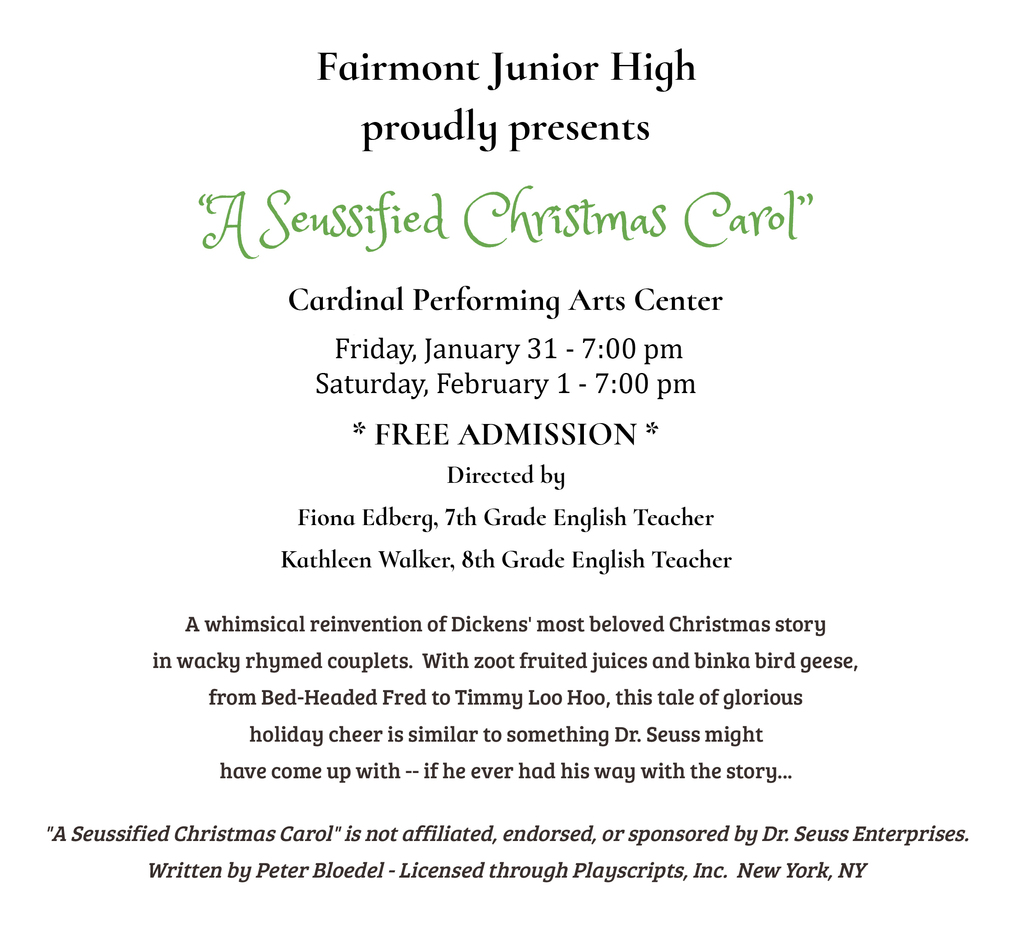 Junior High Play - "A Seussified Christmas Carol"